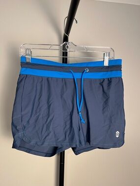 Free Country Slate Gray Azure Lined Blue Athletic Swim Shorts Medium